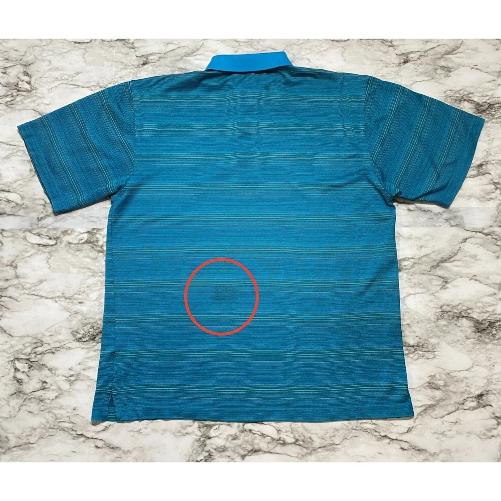 Nick Price Cool Luxe Golf Polo Mens Shirt Size M Multicolor Striped Short Sleeve